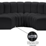Arc 88" Vegan Leather Upholstered 4pc. Modular Sectional