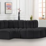 Arc 104" Vegan Leather Upholstered 4pc. Modular Sectional