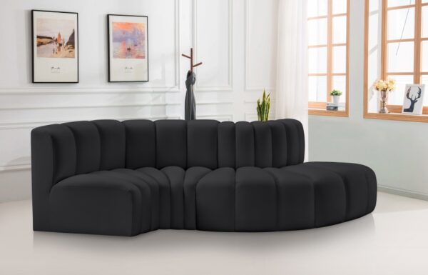 Arc 104" Vegan Leather Upholstered 4pc. Modular Sectional