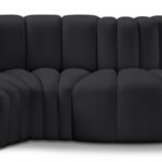 Arc 104" Vegan Leather Upholstered 4pc. Modular Sectional