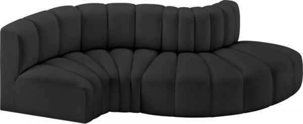 Arc 104" Vegan Leather Upholstered 4pc. Modular Sectional