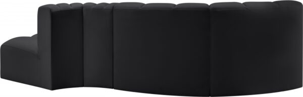 Arc 104" Vegan Leather Upholstered 4pc. Modular Sectional