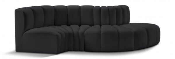 Arc 104" Vegan Leather Upholstered 4pc. Modular Sectional