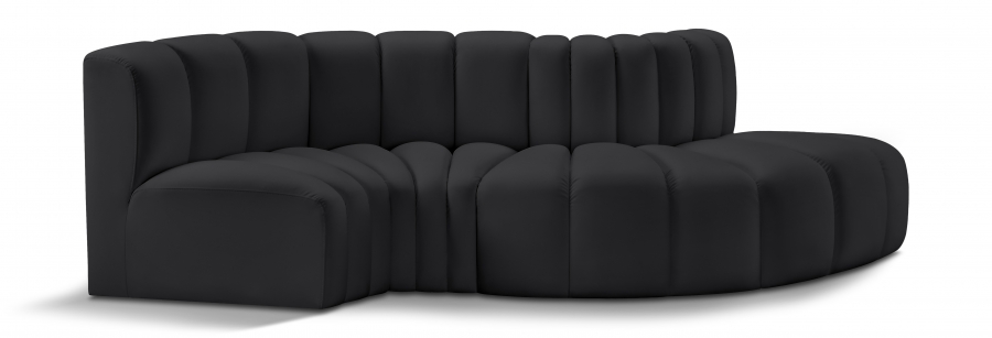 Arc 104" Vegan Leather Upholstered 4pc. Modular Sectional