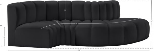 Arc 104" Vegan Leather Upholstered 4pc. Modular Sectional