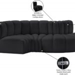 Arc 104" Vegan Leather Upholstered 4pc. Modular Sectional