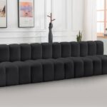 Arc 119" Vegan Leather Upholstered 4pc. Modular Sectional