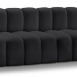 Arc 119" Vegan Leather Upholstered 4pc. Modular Sectional