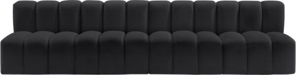 Arc 119" Vegan Leather Upholstered 4pc. Modular Sectional