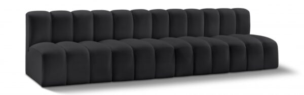 Arc 119" Vegan Leather Upholstered 4pc. Modular Sectional