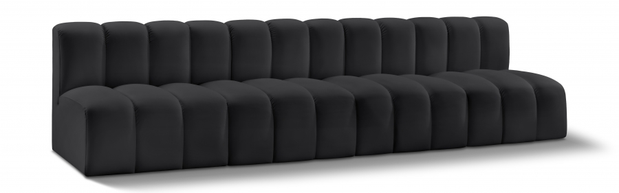 Arc 119" Vegan Leather Upholstered 4pc. Modular Sectional