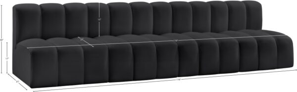 Arc 119" Vegan Leather Upholstered 4pc. Modular Sectional