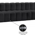 Arc 119" Vegan Leather Upholstered 4pc. Modular Sectional