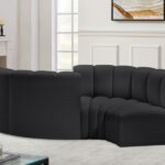 Arc 102" Vegan Leather Upholstered 4pc. Modular Sectional
