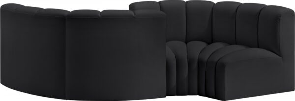 Arc 102" Vegan Leather Upholstered 4pc. Modular Sectional