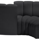 Arc 102" Vegan Leather Upholstered 4pc. Modular Sectional