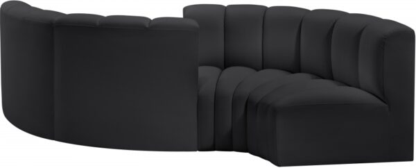 Arc 102" Vegan Leather Upholstered 4pc. Modular Sectional