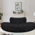 Arc 90" Vegan Leather Upholstered 4pc. Modular Sectional