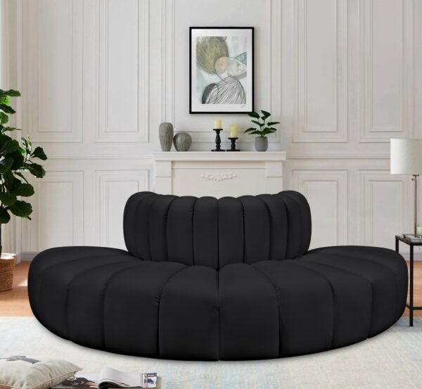 Arc 90" Vegan Leather Upholstered 4pc. Modular Sectional