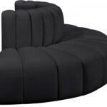 Arc 90" Vegan Leather Upholstered 4pc. Modular Sectional