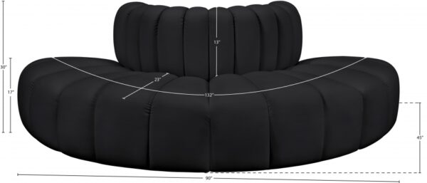 Arc 90" Vegan Leather Upholstered 4pc. Modular Sectional