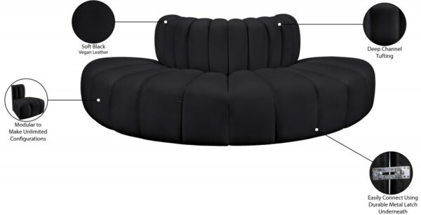 Arc 90" Vegan Leather Upholstered 4pc. Modular Sectional