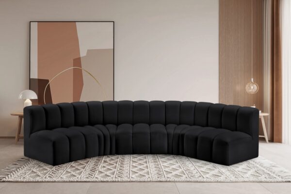 Arc 133" Vegan Leather Upholstered 5pc. Modular Sectional