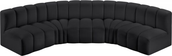 Arc 133" Vegan Leather Upholstered 5pc. Modular Sectional