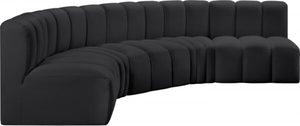 Arc 133" Vegan Leather Upholstered 5pc. Modular Sectional