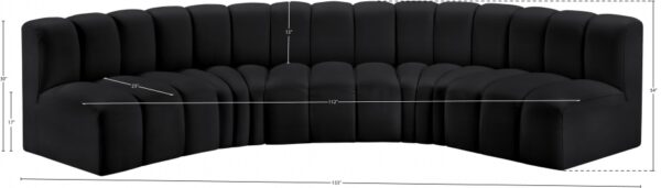 Arc 133" Vegan Leather Upholstered 5pc. Modular Sectional