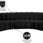 Arc 133" Vegan Leather Upholstered 5pc. Modular Sectional