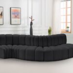 Arc 122" Vegan Leather Upholstered 5pc. Modular Sectional