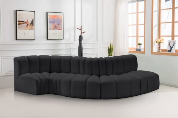Arc 122" Vegan Leather Upholstered 5pc. Modular Sectional