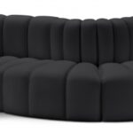 Arc 122" Vegan Leather Upholstered 5pc. Modular Sectional