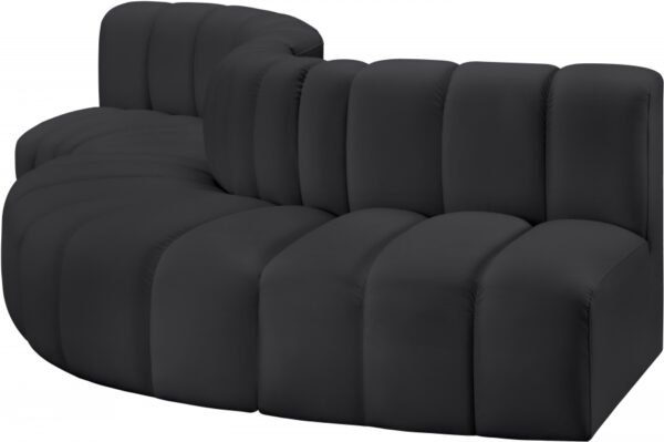 Arc 122" Vegan Leather Upholstered 5pc. Modular Sectional