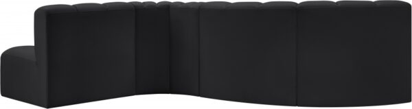 Arc 122" Vegan Leather Upholstered 5pc. Modular Sectional