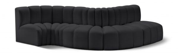 Arc 122" Vegan Leather Upholstered 5pc. Modular Sectional