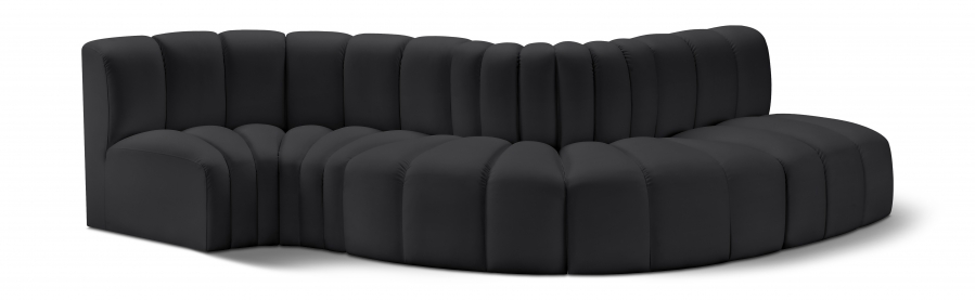 Arc 122" Vegan Leather Upholstered 5pc. Modular Sectional