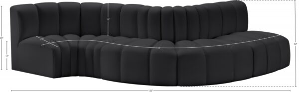 Arc 122" Vegan Leather Upholstered 5pc. Modular Sectional