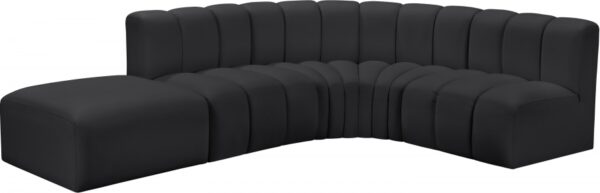 Arc 127" Vegan Leather Upholstered 5pc. Modular Sectional