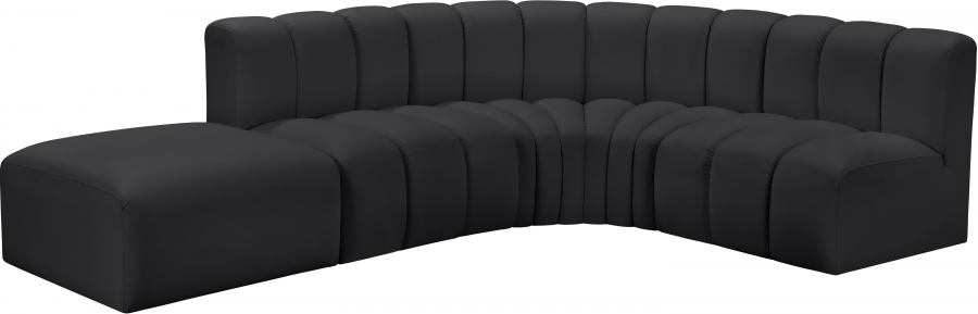 Arc 127" Vegan Leather Upholstered 5pc. Modular Sectional