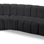 Arc 127" Vegan Leather Upholstered 5pc. Modular Sectional