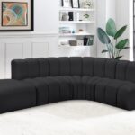 Arc 127" Vegan Leather Upholstered 5pc. Modular Sectional
