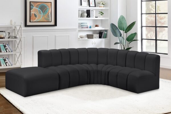 Arc 127" Vegan Leather Upholstered 5pc. Modular Sectional