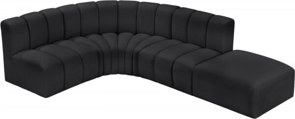Arc 127" Vegan Leather Upholstered 5pc. Modular Sectional