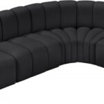 Arc 127" Vegan Leather Upholstered 5pc. Modular Sectional