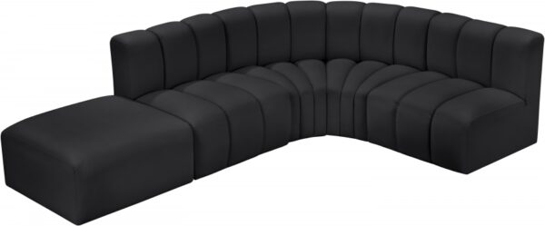 Arc 127" Vegan Leather Upholstered 5pc. Modular Sectional