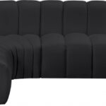 Arc 127" Vegan Leather Upholstered 5pc. Modular Sectional