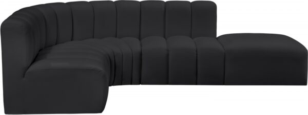 Arc 127" Vegan Leather Upholstered 5pc. Modular Sectional