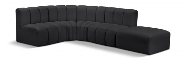Arc 127" Vegan Leather Upholstered 5pc. Modular Sectional